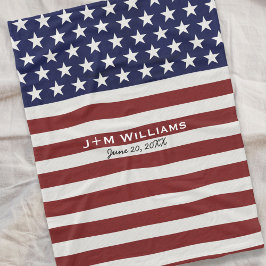 Amerikanische Flagge Patriotic 4. Juli Custom Fleecedecke