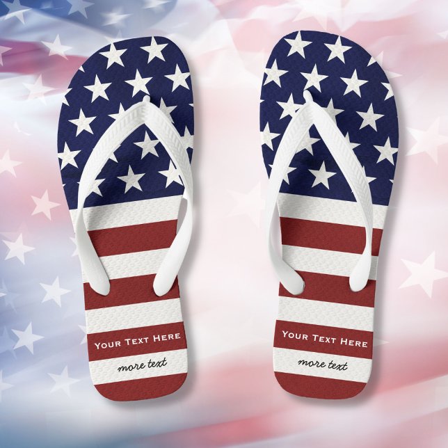 Amerikanische Flagge Patriotic 4. Juli Custom Flip Flops (Von Creator hochgeladen)