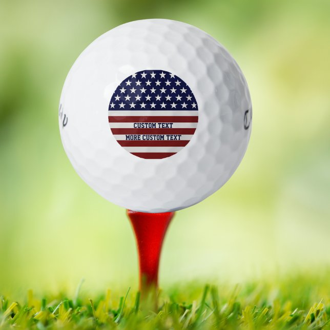Amerikanische Flagge Patriotic 4. Juli Custom Golfball (Von Creator hochgeladen)