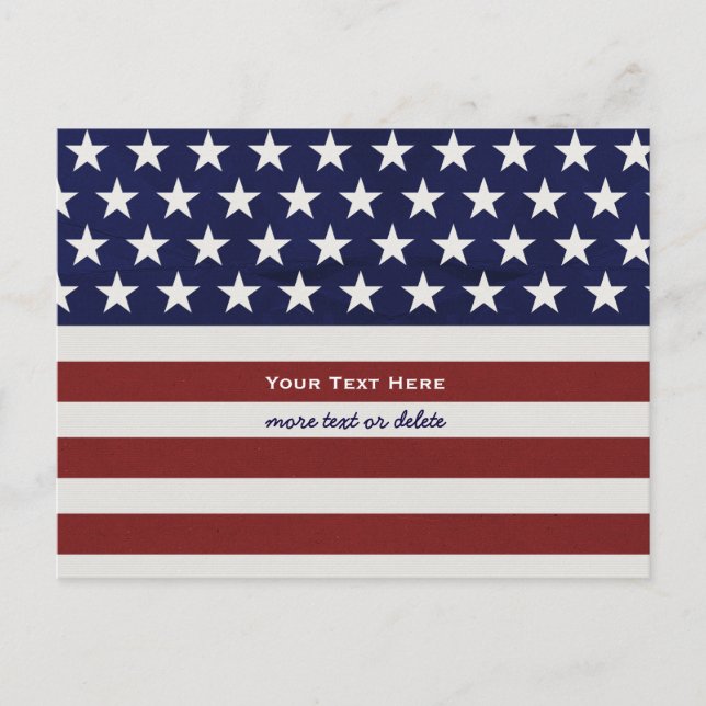 Amerikanische Flagge Patriotic 4. Juli Custom Postkarte (Vorderseite)