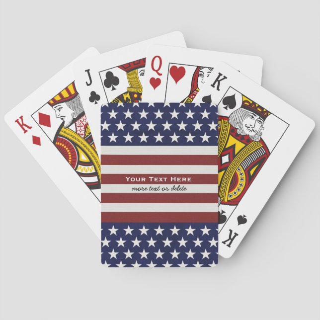 Amerikanische Flagge Patriotic 4. Juli Custom Spielkarten (Rückseite)