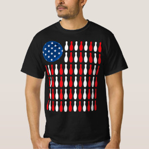 Amerikanische Flagge - Patriotic Bowler & Bowling T-Shirt