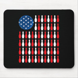 Amerikanische Flagge - Patriotic Bowler und Bowlin Mousepad