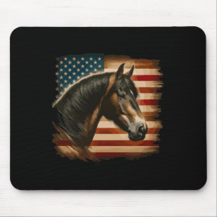 Amerikanische Flagge Patriotic Horseback Reitsport Mousepad