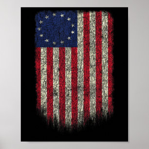 Amerikanische Flagge Patriotisch 1776 Betsy Ross U Poster