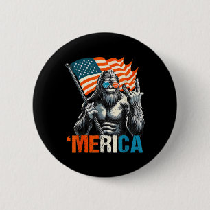 Amerikanische Flagge Patriotisch 4. Juli Bigfoot M Button