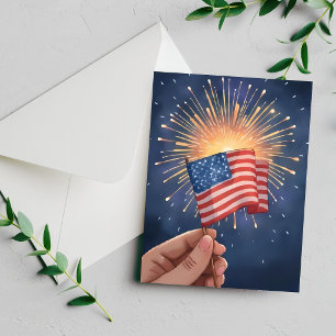 Amerikanische Flagge Patriotisch 4. Juli Feiertagskarte