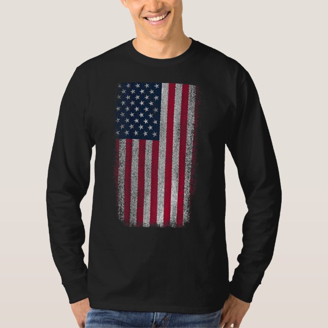 Amerikanische Flagge Patriotisch erschüttert US-Fl T-Shirt (Vorderseite)