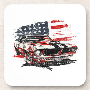 Amerikanische Flagge Patriotisch  Getränkeuntersetzer