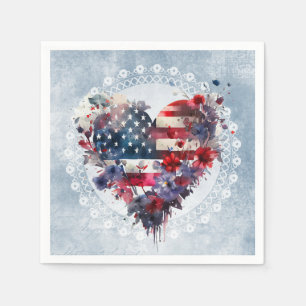 Amerikanische Flagge patriotische 4. Juli Unabhäng Serviette