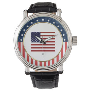 Amerikanische Flagge Patriotische Armbanduhr