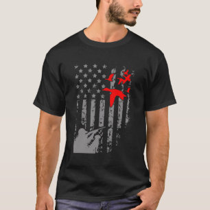 Amerikanische Flagge Patriotische Ente Jagd Wasser T-Shirt