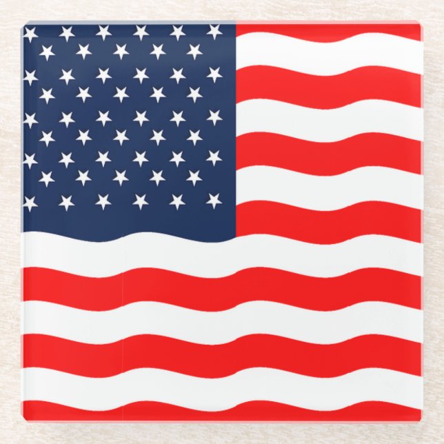 Amerikanische Flagge Patriotische Getränkeküste Glasuntersetzer (Vorderseite)