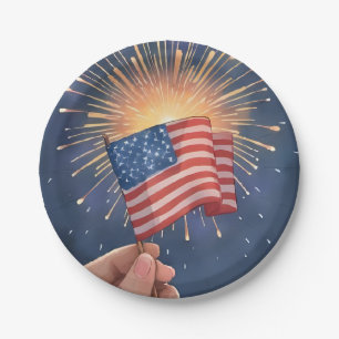 Amerikanische Flagge Patriotische Partei Pappteller