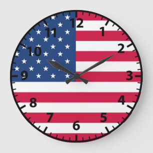 Amerikanische Flagge Patriotische Veteranen Wall C Große Wanduhr