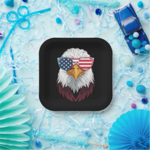 Amerikanische Flagge Patriotischer Adler 4. Juli Pappteller