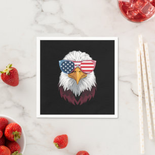 Amerikanische Flagge Patriotischer Adler 4. Juli Serviette