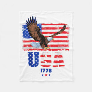 Amerikanische Flagge Patriotischer Adler Unabhängi Fleecedecke