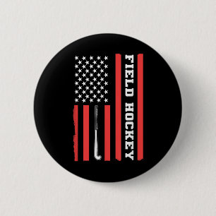 Amerikanische Flagge Patriotischer Feldhockey Usa  Button