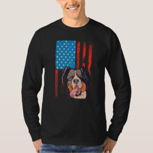 Amerikanische Flagge Patriotischer Hund Berner Ber T-Shirt