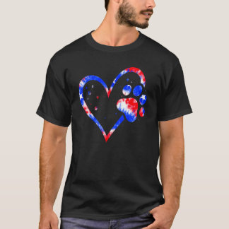 Amerikanische Flagge Patriotischer Hund & Katzenpf T-Shirt