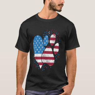 Amerikanische Flagge Patriotischer Hund- und Katze T-Shirt