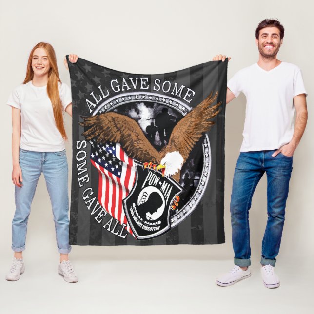 Amerikanische Flagge, Patriotischer Militäradler - Fleecedecke (Beispiel)
