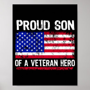 Amerikanische Flagge Patriotischer Sohn Veterans D Poster