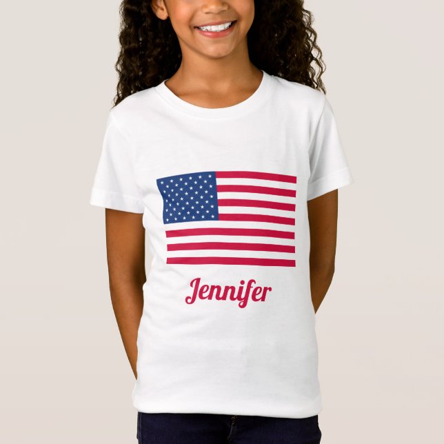Amerikanische Flagge | PERSONALISIERT T-Shirt (Vorderseite)