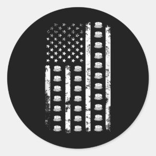 Amerikanische Flagge Pfannkuchen Essen USA Patriot Runder Aufkleber