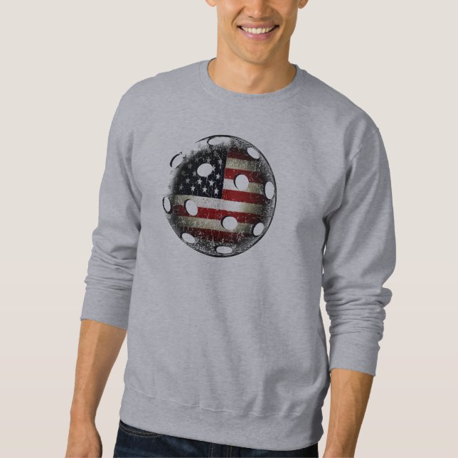 Amerikanische Flagge Pickleball Sweatshirt (Vorderseite)