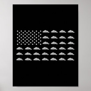 Amerikanische Flagge Pizza Essen Usa Patriotismus Poster