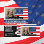 Amerikanische Flagge, politische Wahlkampfwerbung Flyer<br><div class="desc">American Flag,  Political Campaigner Advertising Flyer von The Business Card Store.</div>