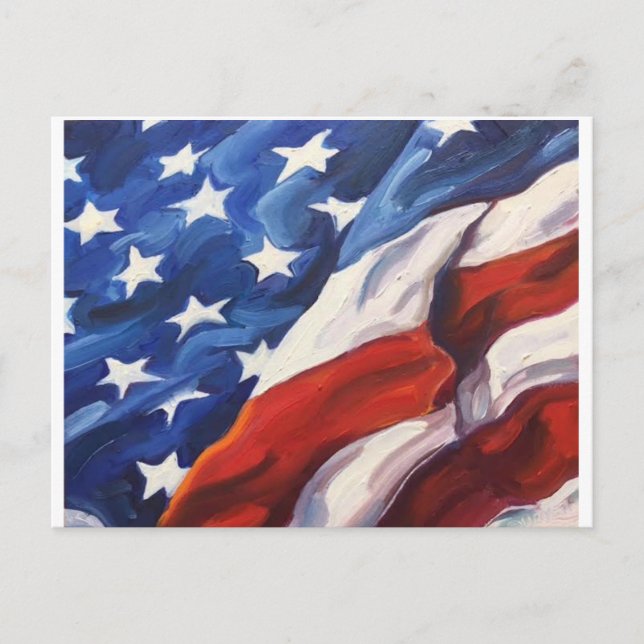 Amerikanische Flagge Postkarte (Vorderseite)