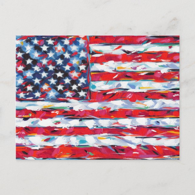 Amerikanische Flagge Postkarte (Vorderseite)