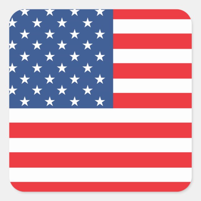 Amerikanische Flagge Quadratischer Aufkleber (Vorderseite)