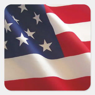 Amerikanische Flagge Quadratischer Aufkleber