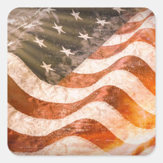 Amerikanische Flagge Quadratischer Aufkleber