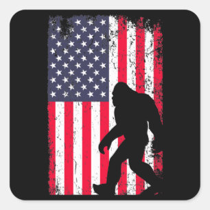 Amerikanische Flagge Quadratischer Aufkleber