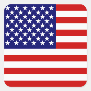 Amerikanische Flagge Quadratischer Aufkleber