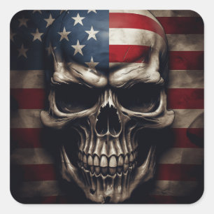 Amerikanische Flagge Quadratischer Aufkleber
