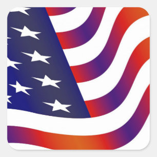 Amerikanische Flagge Quadratischer Aufkleber