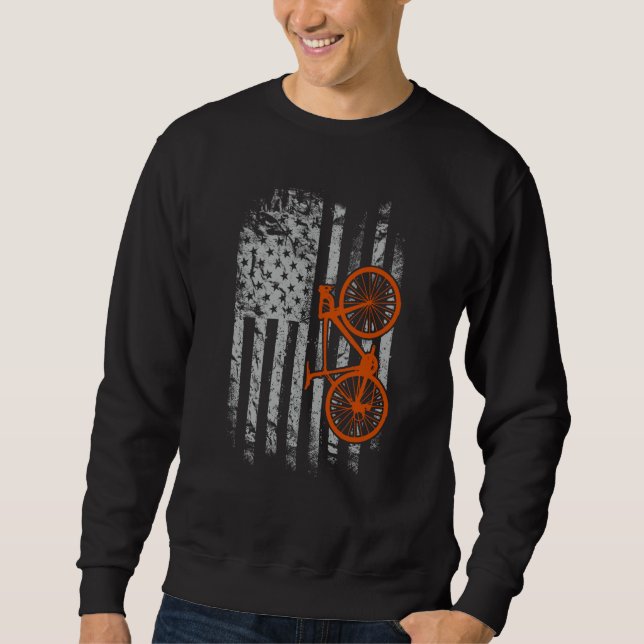 Amerikanische Flagge Radfahren Sweatshirt (Vorderseite)