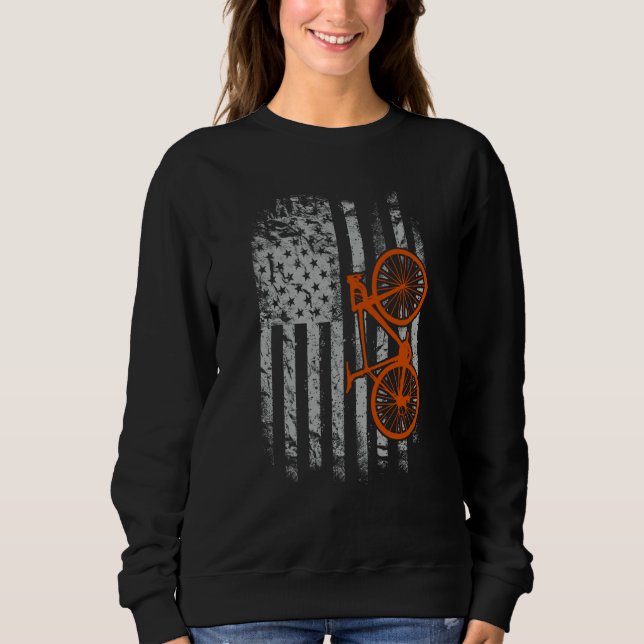 Amerikanische Flagge Radfahren Sweatshirt (Vorderseite)