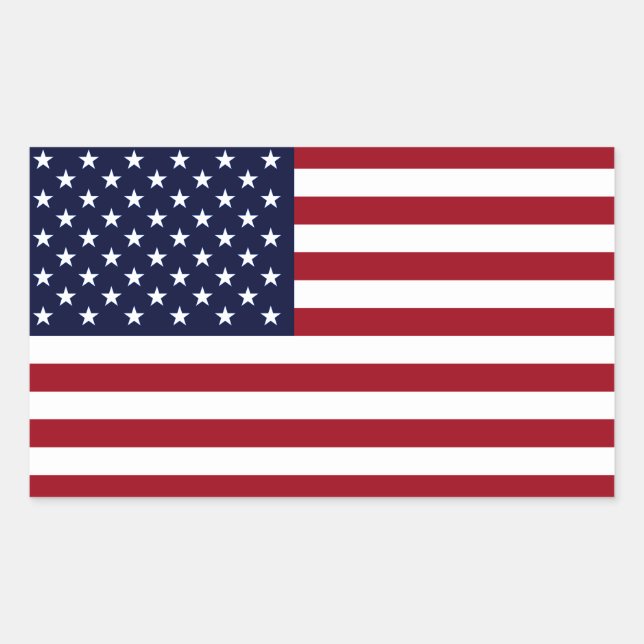 Amerikanische Flagge Rechteckiger Aufkleber (Vorderseite)