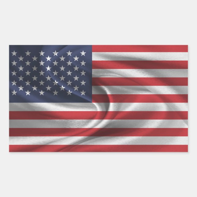 Amerikanische Flagge Rechteckiger Aufkleber (Vorderseite)