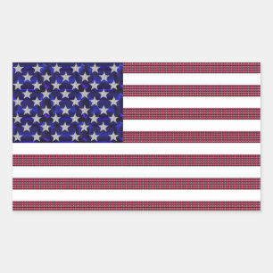 Amerikanische Flagge Rechteckiger Aufkleber
