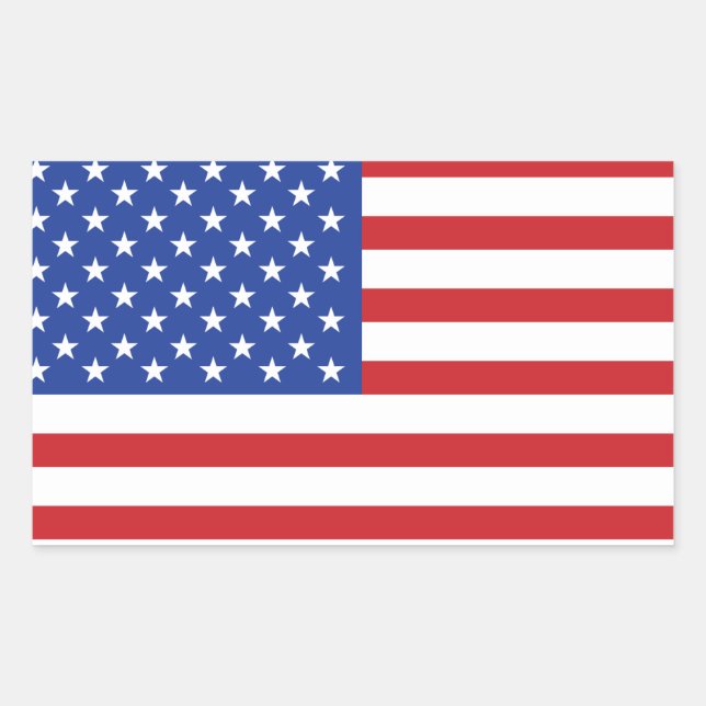 Amerikanische Flagge Rechteckiger Aufkleber (Vorderseite)