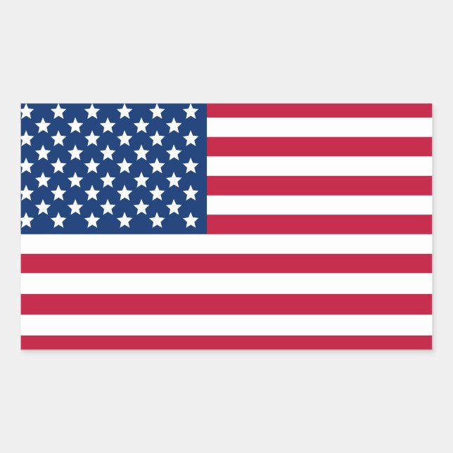 Amerikanische Flagge Rechteckiger Aufkleber (Vorderseite)