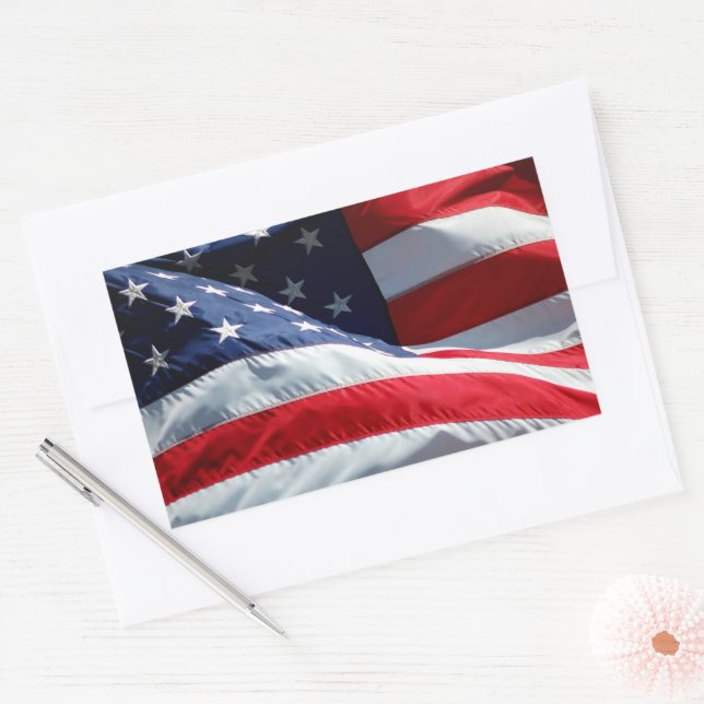 Amerikanische Flagge Rechteckiger Aufkleber (Umschlag)